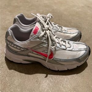 Nike Women's Silver and Pink Sneakers